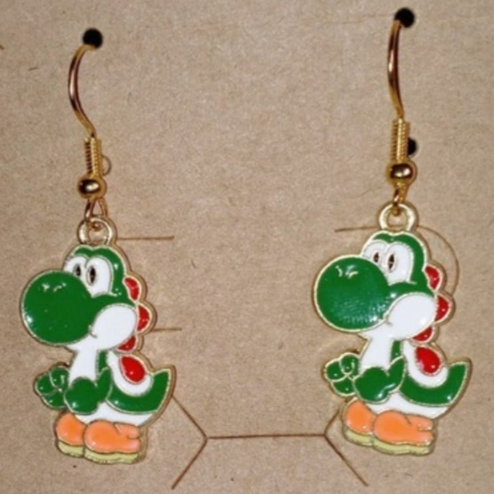 Vintage Retro Gaming Yoshi Earrings - Mario Bros - Women's Earrings